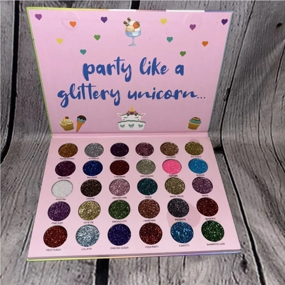 Happy Unicorn Glitter Party Romanky Eyeshadow Pallet 30 Different Colors